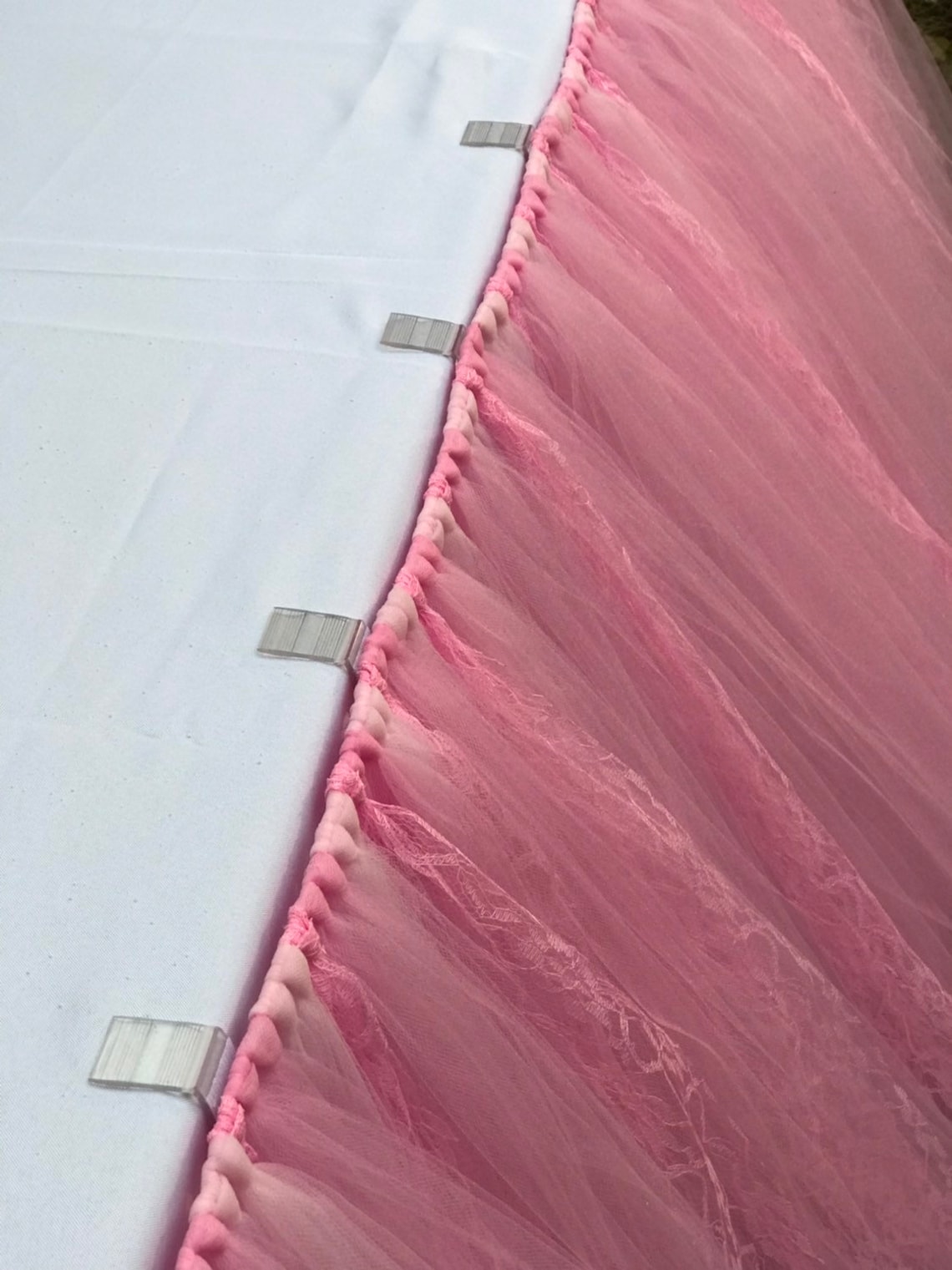 Pink Tulle & Lace Table Skirt Baby Shower Tulle Table Etsy