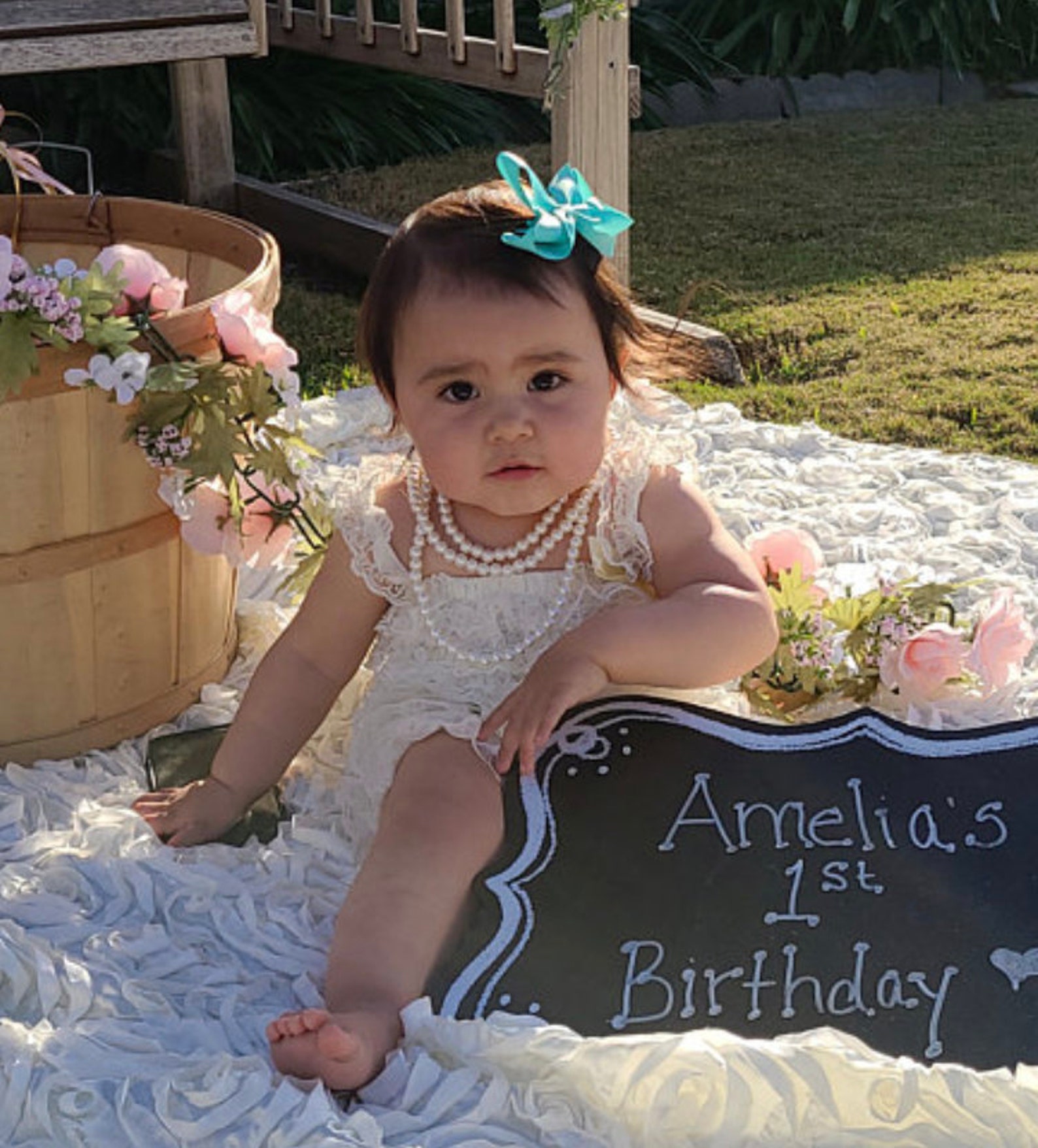 Pearl Baby Necklace Ivory Girls Necklace Baby Pearl Etsy