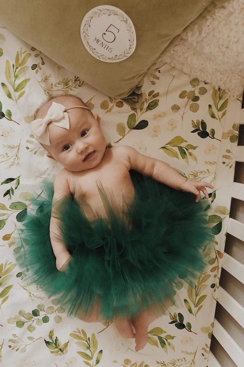 Hunter Green Girls Tutu, Infant Tutu, Toddler Tutu, Baby Tutu, Newborn Fluffy Tutu, Smash Cake Photo Shoot, Custom Girls Birthday Tutu image 3