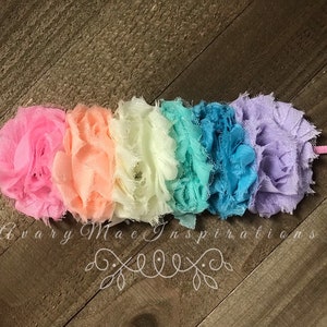 Pastel Rainbow Shabby Headband, Rainbow Baby Head Band, Mini Flower Girls Hair Bow, Newborn Infant Girl Headband, Baby Shower Gift, Birthday