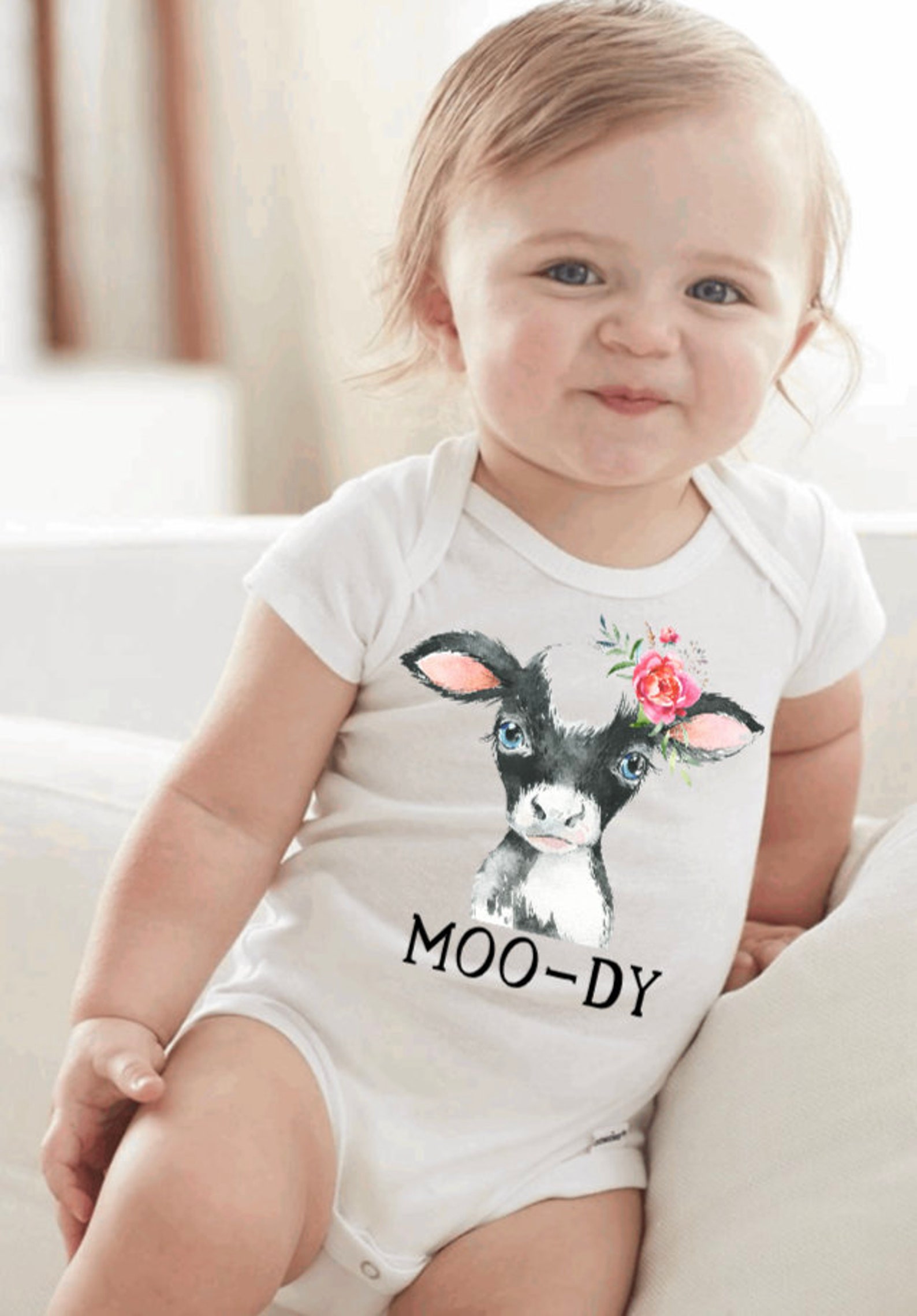 Moody Baby Cow Bodysuit Little Black Cow Shirt Gift Calf Etsy
