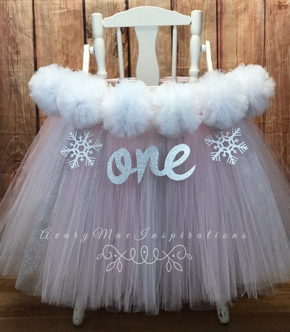Winter Onederland First Birthday High Chair Tutu, Highchair tutu, High Chair Banner, High Chair Skirt, Highchair Banner,Winter 1st Birthday Il_570xn