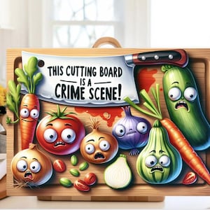 This Cutting Board is a Crime Scene Funny Glass Chopping Cutting Board, Murder Vegetables Kitchen Decor, Charcuterie Wedding, Housewarming