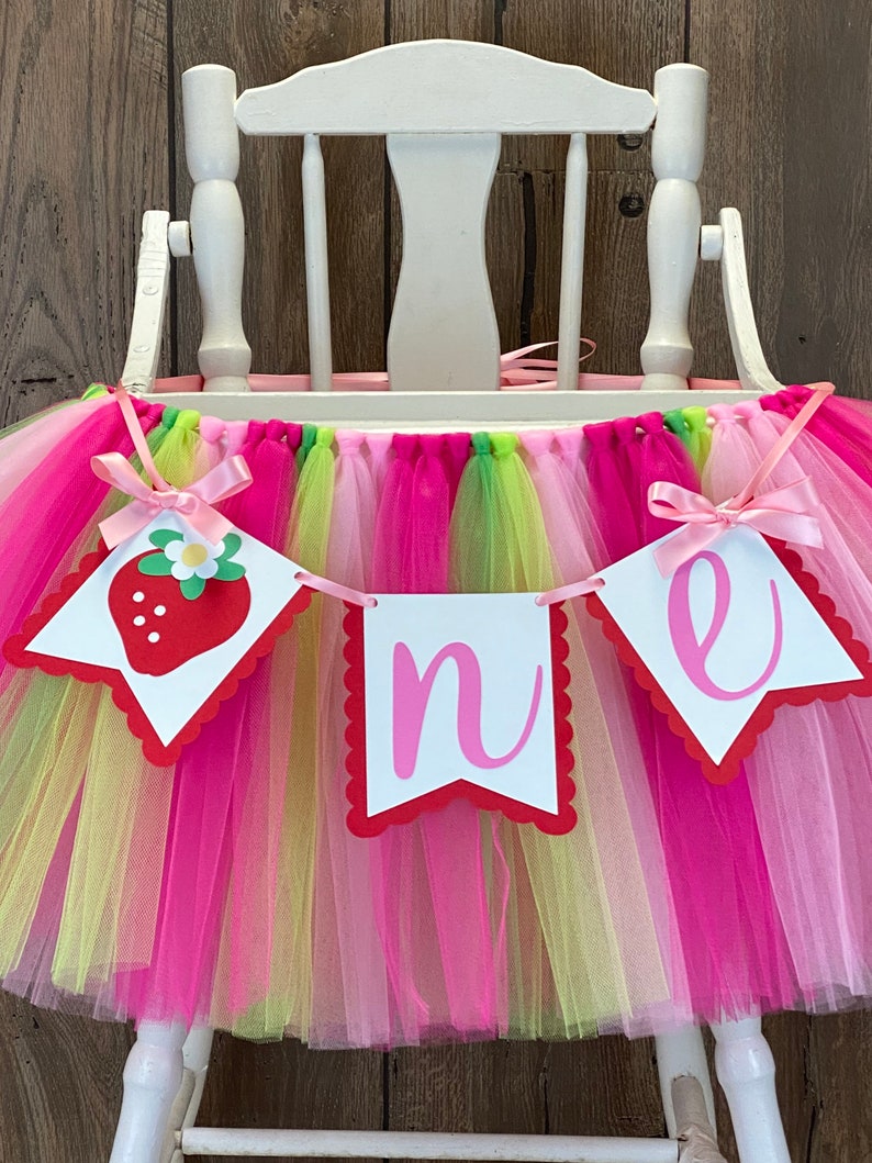 Strawberry High Chair Tutu Highchair Tulle Tutu First Etsy