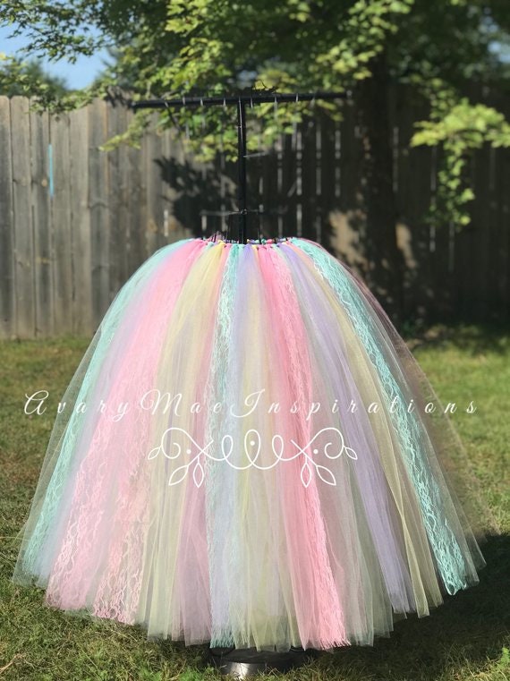 Robe Tutu filles, Pastel Rainbow Licorne Tutu, Lavender Tulle