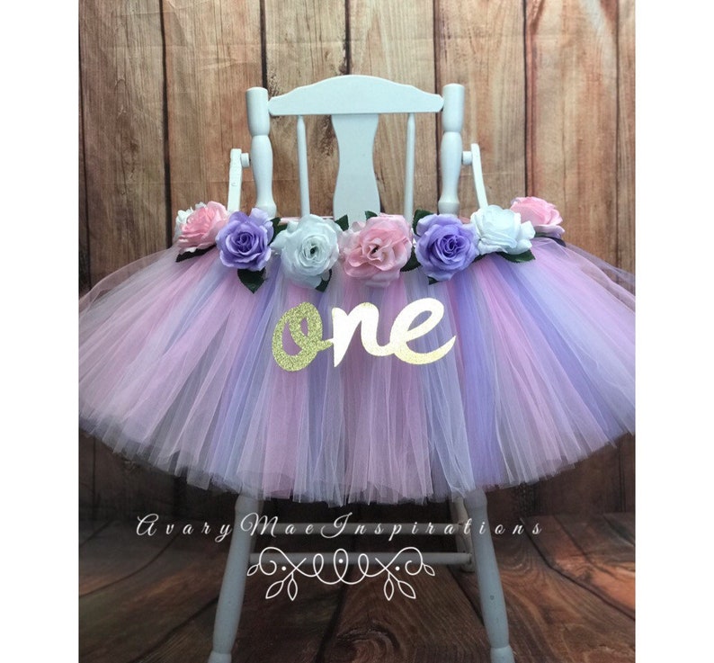 High Chair Tutu High Chair Skirt Lavender White And Pink Highchair Tutu Highchair Skirt High Chair Skirt Girls 1st Birthday Highchair