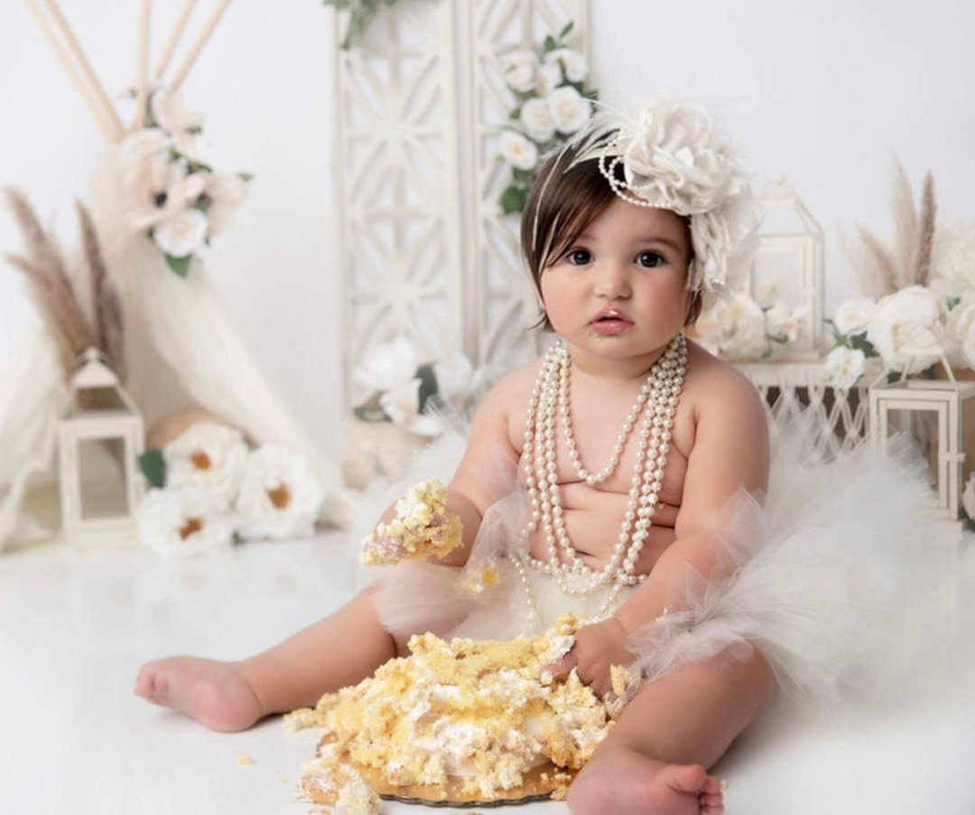 Girls Ivory Tutu, White Birthday Tutu, Toddler and Baby Tutu, 1st Birthday Cream Tutu, Smash Cake Photo, Ballerina Tutu, Ivory... 