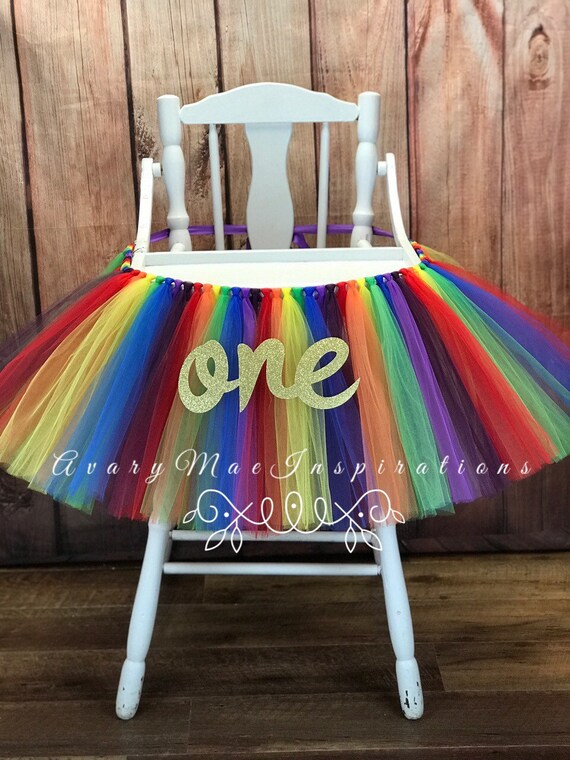 Rainbow High Chair Tutu Rainbow Highchair Tutu Rainbow First