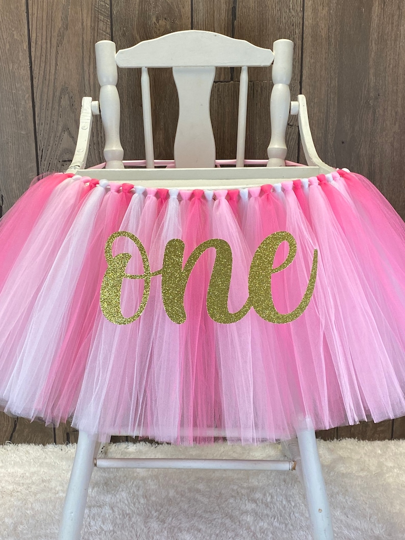 Pink and Gold Girls 1st Birthday High Chair Tutu High Chair Etsy
