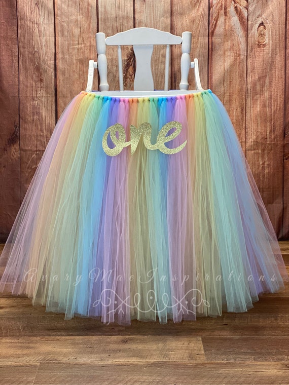 rainbow high chair tutu