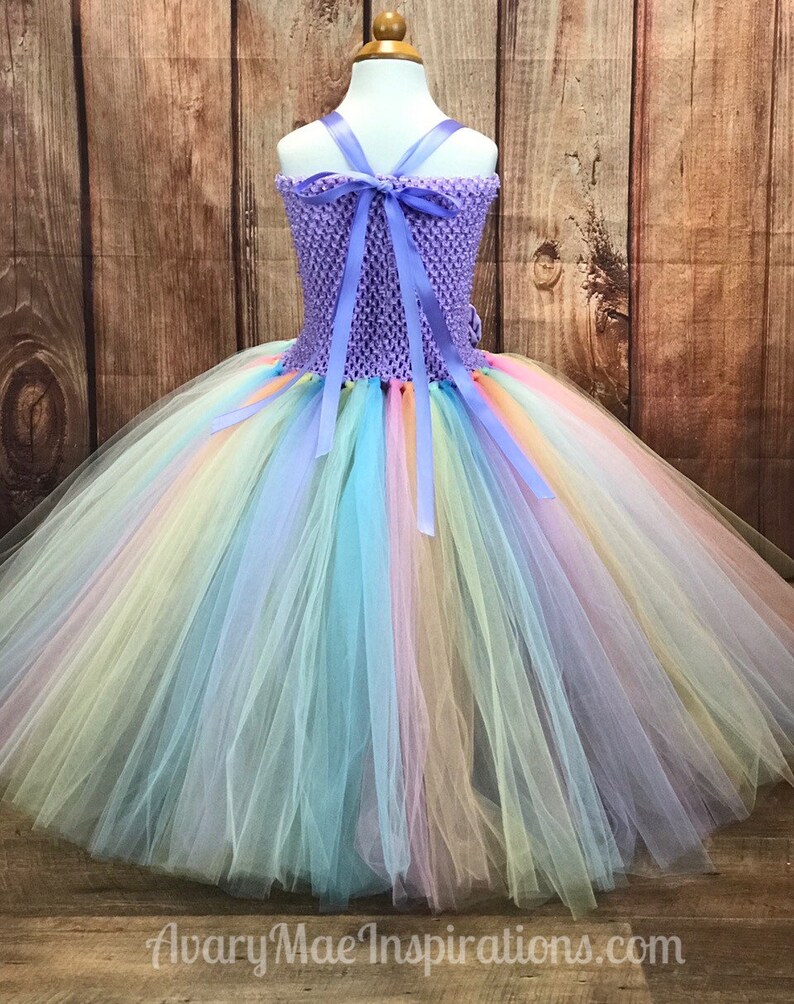 Girls Tutu Dress Pastel Rainbow Unicorn Tutu Tutu Dress for Girls Girls Birthday Dress Flower Girl Lavender Tulle Party Outfit