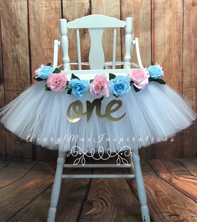 Pink And Blue High Chair Tutu High Chair Skirt Highchair Tutu Highchair Skirt High Chair Skirt Girls 1st Birthday Highchair