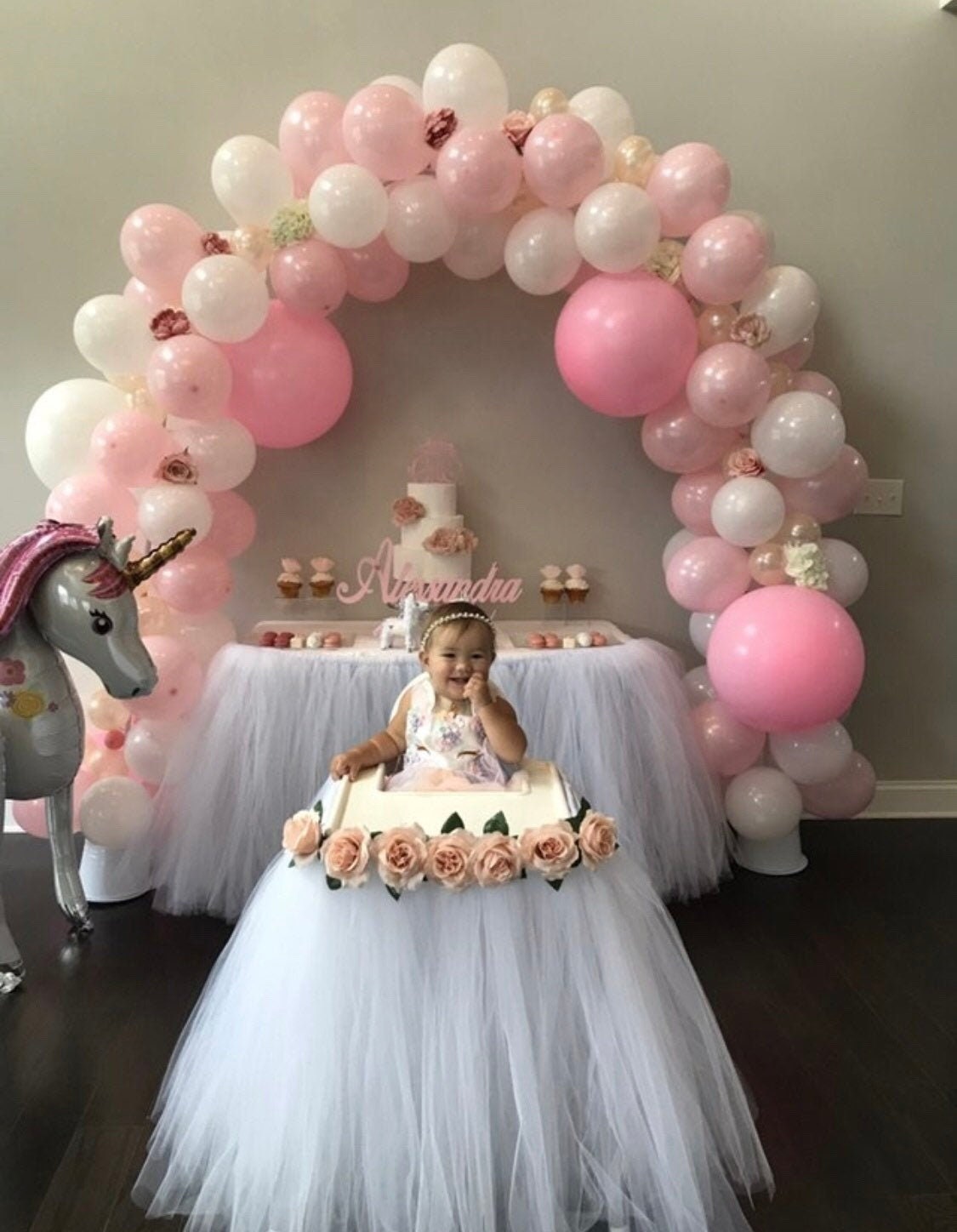 High chair decorations 1st birthday girl deals