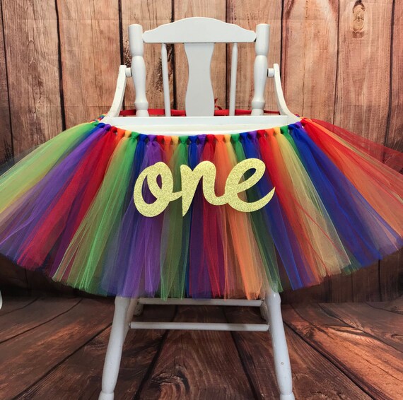 rainbow high chair tutu
