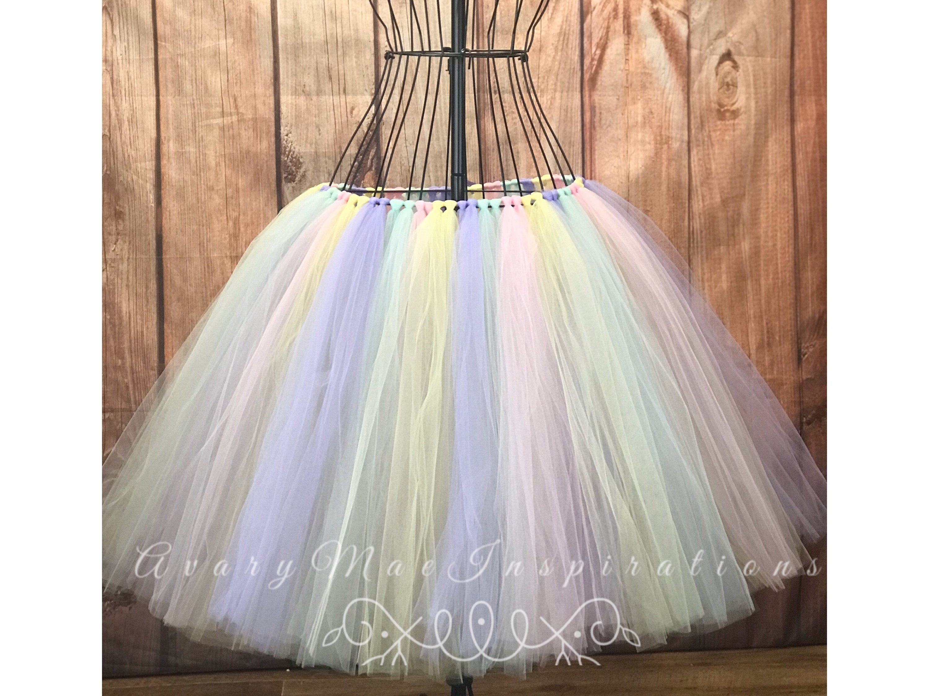 Pastel Tulle Skirt ANY SIZE Woman's Plus Size Maxi Skirt
