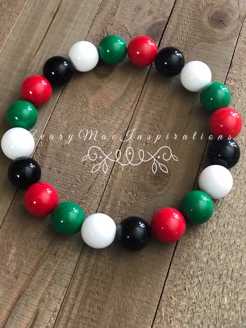 Sweet Watermelon Beads One in a Melon Chunky Beaded Toddler Necklace Bubble Gum Beads Red Black and White Beads Green