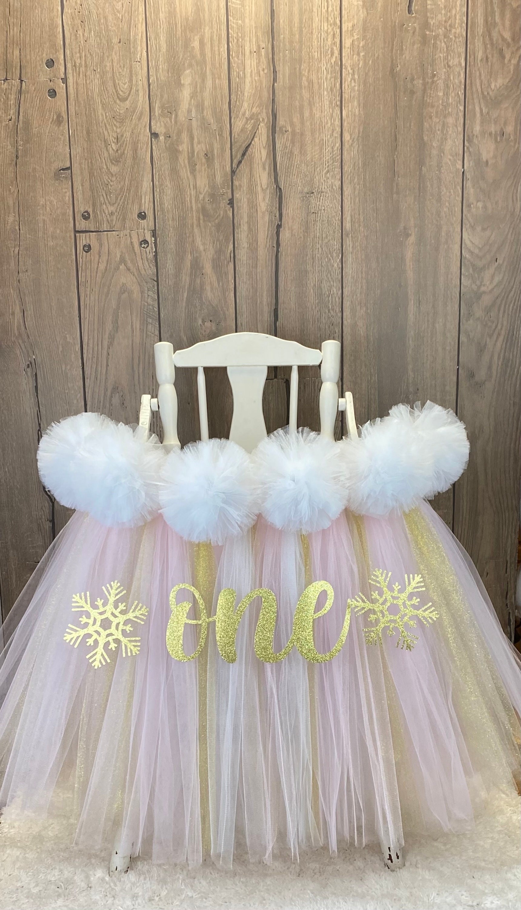Winter Onederland First Birthday High Chair Tutu, Highchair Tutu