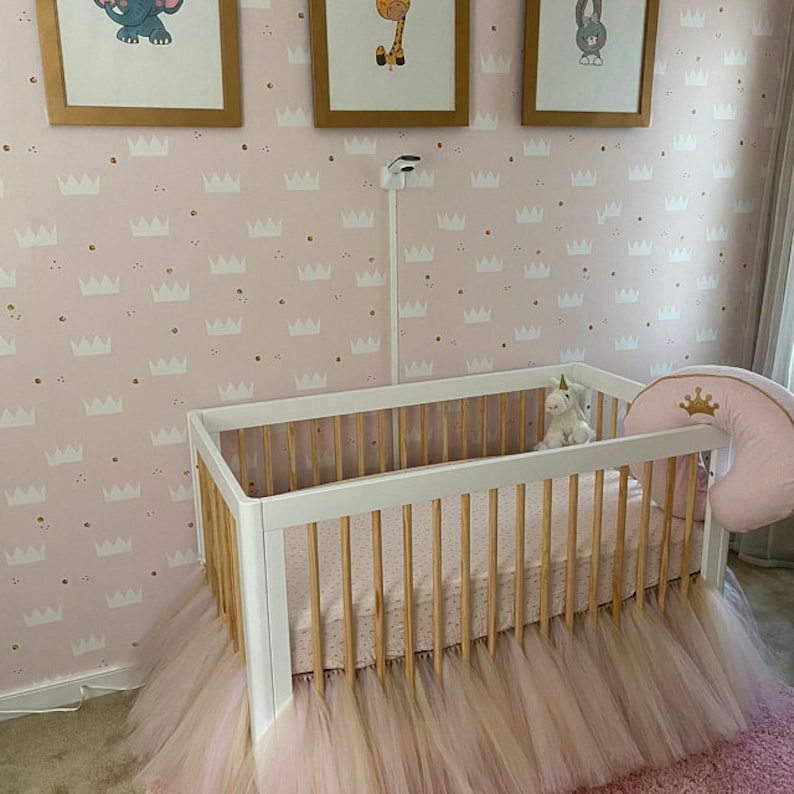 Tulle Crib Skirt ANY COLOR Tulle Crib Tutu Beige and Light Etsy