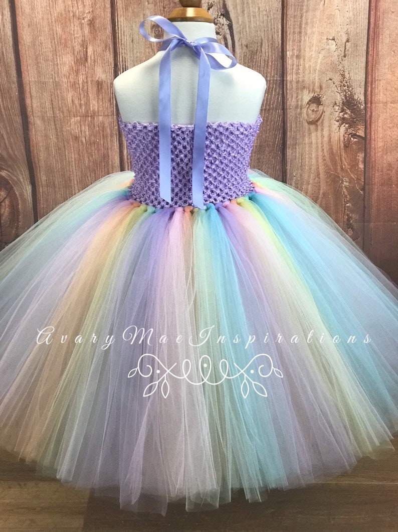 Girls Tutu Dress Pastel Rainbow Unicorn Tutu Tutu Dress for Girls Girls Birthday Dress Flower Girl Lavender Tulle Party Outfit