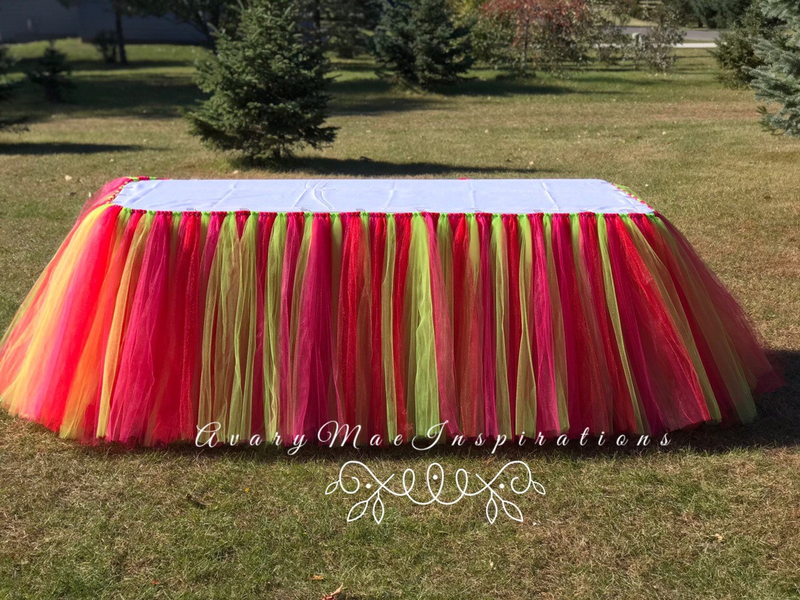 Tulle Table Skirt Tutu Table Skirt Strawberry Party First Etsy
