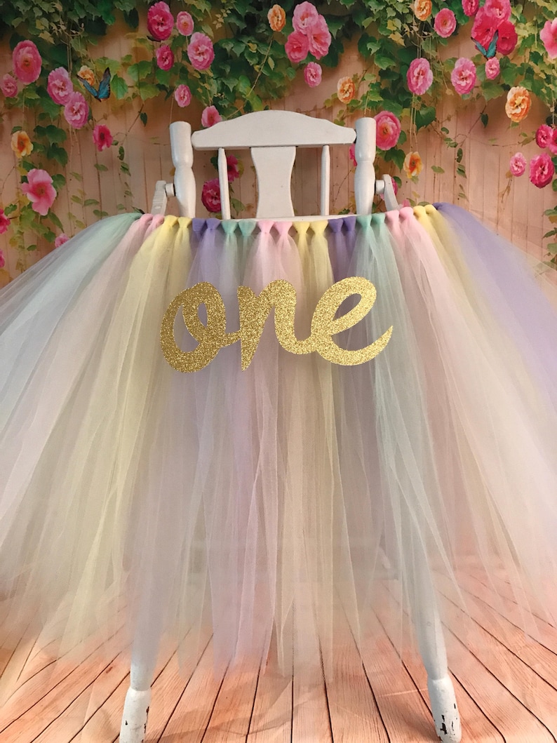Unicorn High Chair Tutu Pastel Highchair Image 0