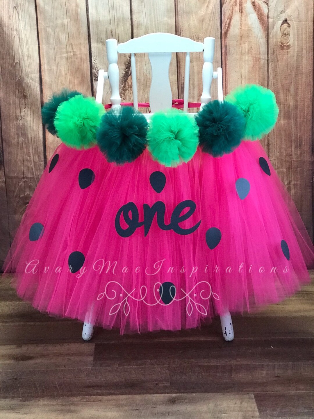 One in a Melon High Chair Tutu ANY COLORS Watermelon First Etsy