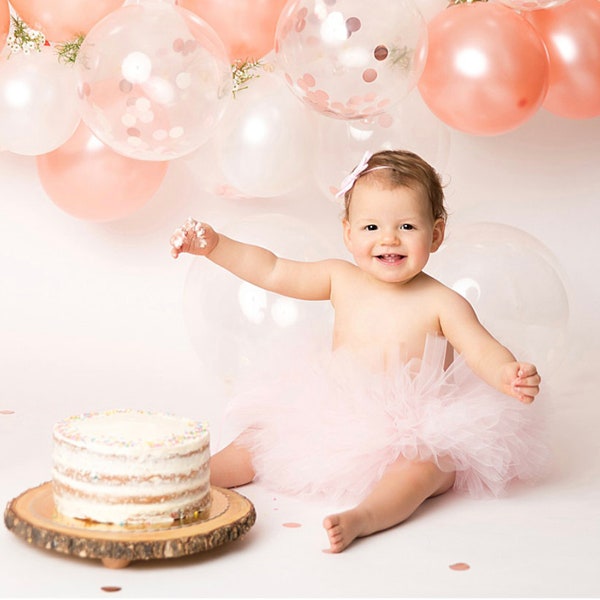 Blush Pink Girls Tutu, First Birthday Smash Cake Photo Shoot Tutu, Toddler Girl Baby Skirt, Infant Baby Girl Tutu, 1st Birthday Outfit