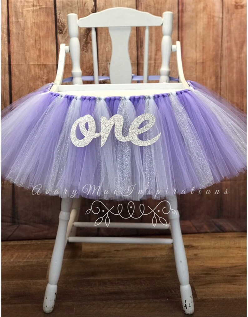 High Chair Tutu High Chair Skirt Lavender and White Etsy