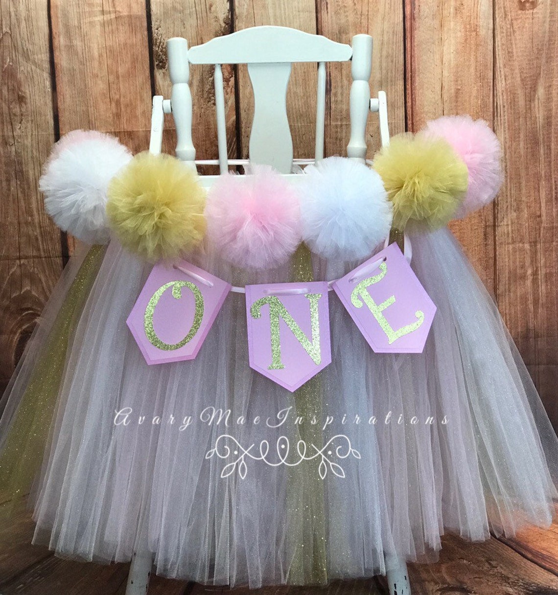Pink and Gold High Chair Tutu Highchair Skirt Highchair Etsy
