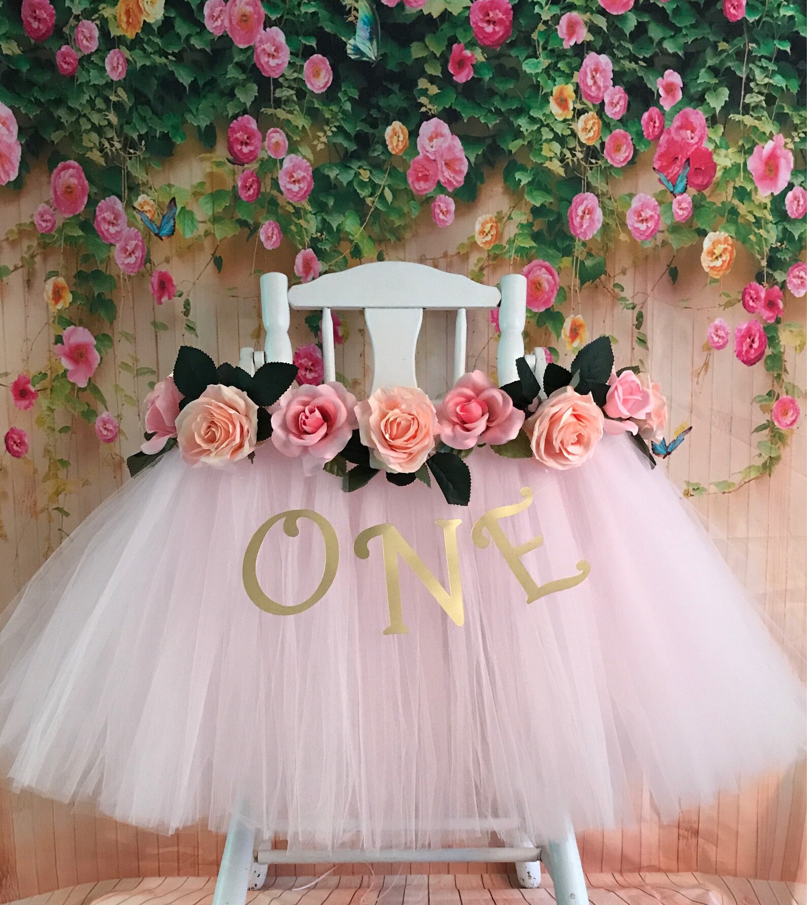 High Chair Tutu Highchair Tutu Skirt Light Pink High Chair Etsy