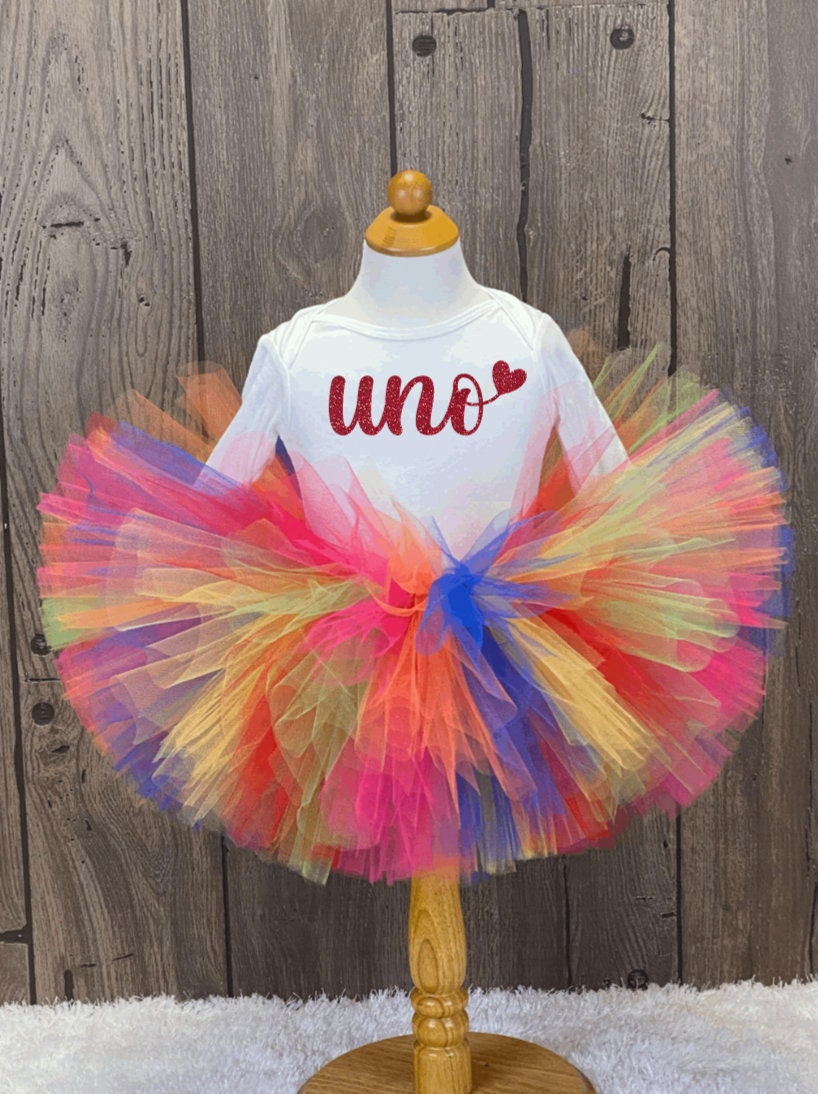 Uno Girls Birthday Outfit Fiesta Tulle Tutu Uno Bodysuit - Etsy India