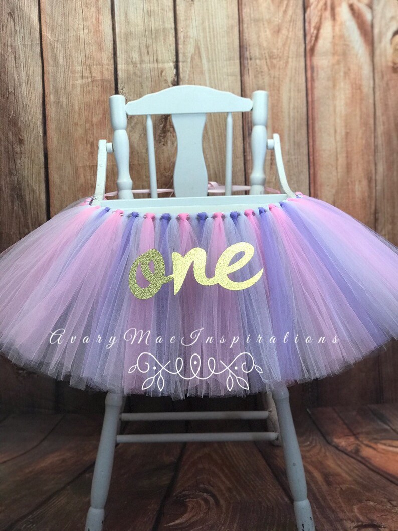 High Chair Tutu High Chair Skirt Lavender White and Pink Etsy