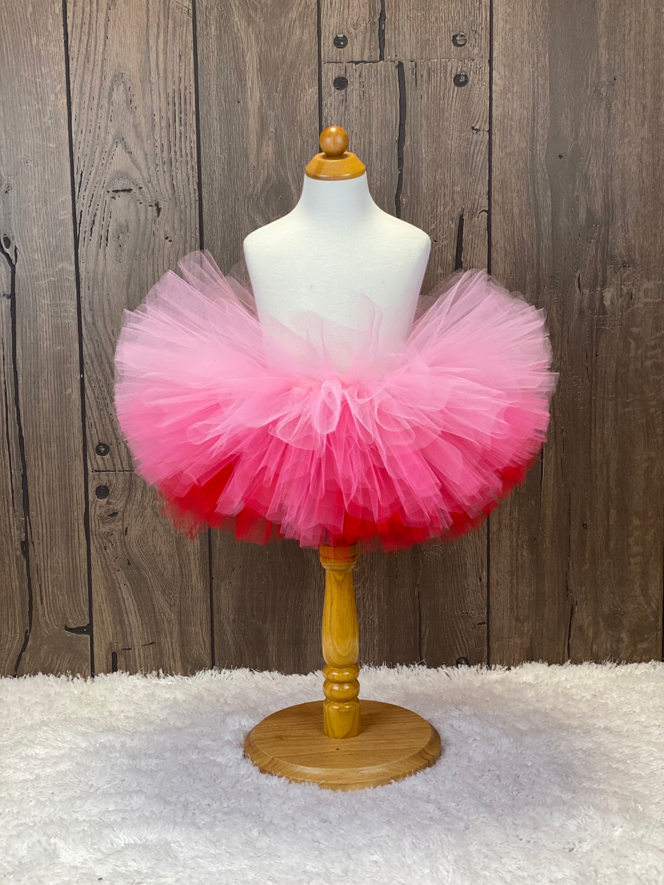 Pink to Red Ombre Girls Tutu, Baby Tutu, Toddler Blush Smash Cake Outfit,  Infant Tutu, Valentines Day Outfit, Ballerina Princess Girls Tutu 