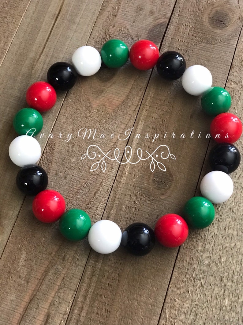 Sweet Watermelon Beads One in a Melon Chunky Beaded Toddler Necklace Bubble Gum Beads Red Black and White Beads Green