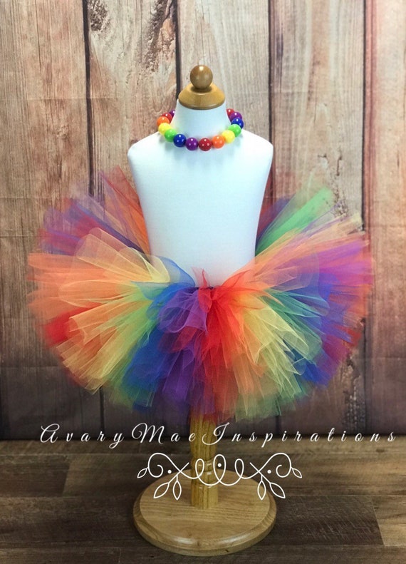 Rainbow Girls Tutu, First Birthday Tutu Outfit, Rainbow Baby Dress, Smash Cake Photo, Toddler, Baby, Newborn, 1st Birthday Fluffy Tutu Il_570xn