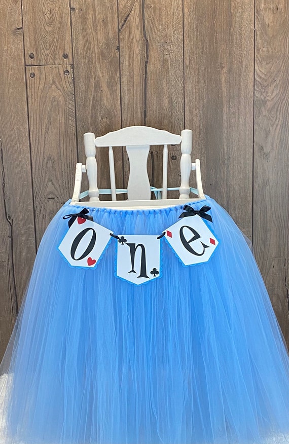 One derland High Chair Tutu, Girls First Birthday Highchair Banner