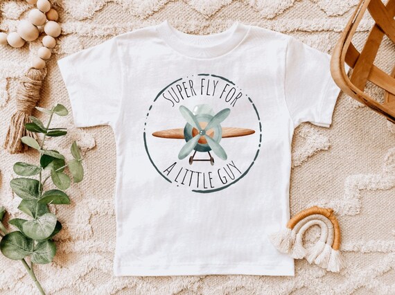 Super Fly for a Little Guy Toddler Tee Shirt, Pretty Fly, Cute Youth Airplane Shirt, Airplane boys shirt, Dad's a Pilot Funny Kids Shirt Il_570xn
