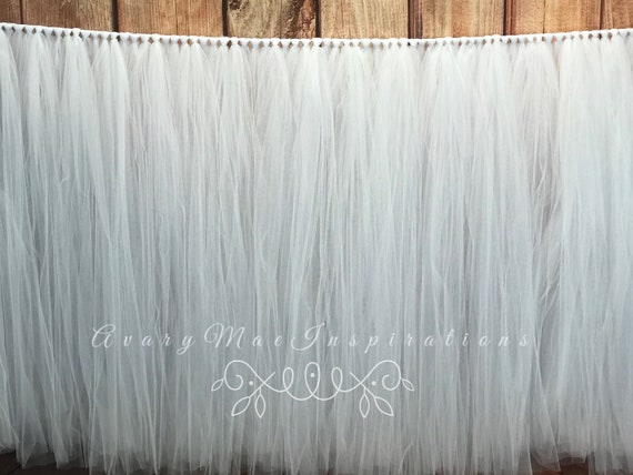 White Tulle Table Skirt, Tutu Table Skirt, Wedding Table Skirt Tutu, Tulle Table Tutu, Table Skirt, ANY Colors available Il_570xn