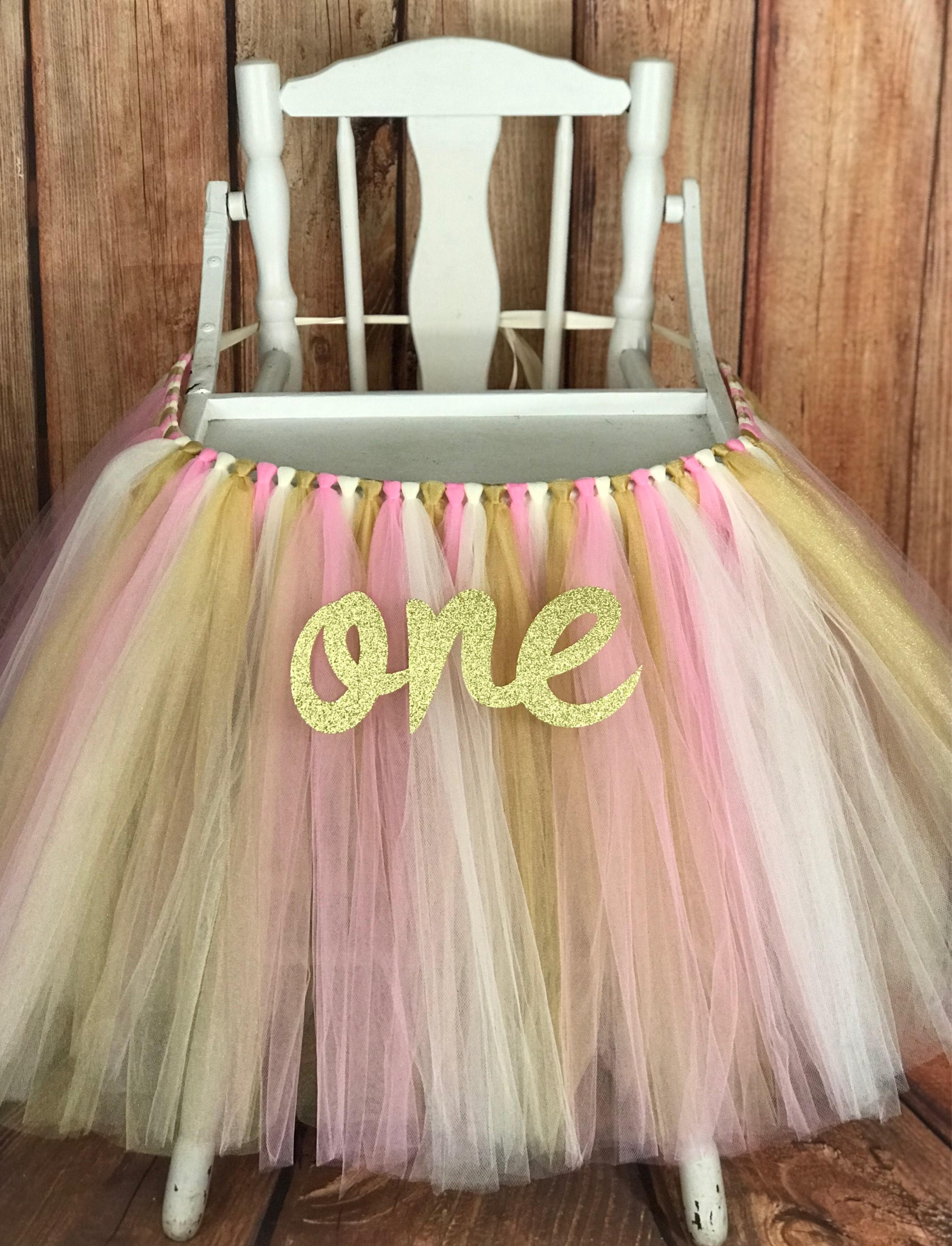 Pink and Gold High Chair Tutu Highchair tutu High Chair | Etsy