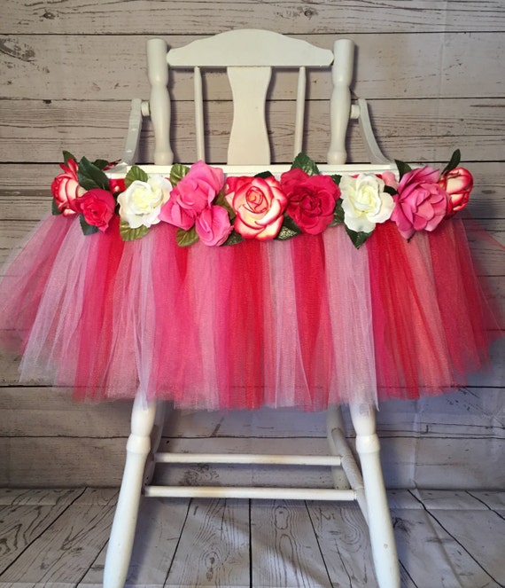 Pink And Red High Chair Tutu Skirt