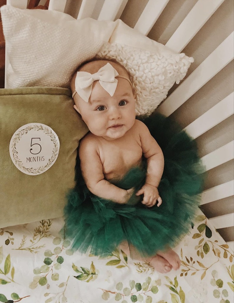 Hunter Green Girls Tutu, Infant Tutu, Toddler Tutu, Baby Tutu, Newborn Fluffy Tutu, Smash Cake Photo Shoot, Custom Girls Birthday Tutu image 1