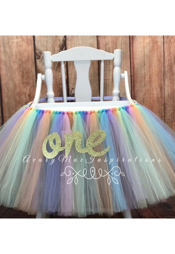 rainbow high chair tutu