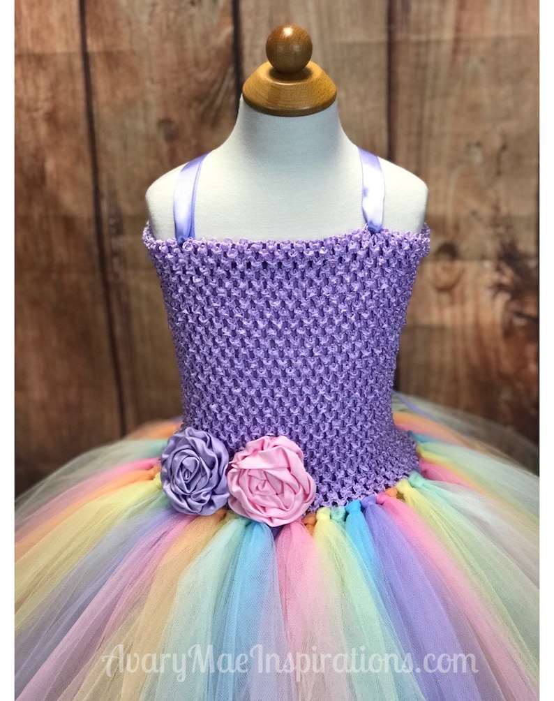 Girls Tutu Dress Pastel Rainbow Unicorn Tutu Tutu Dress for Girls Girls Birthday Dress Flower Girl Lavender Tulle Party Outfit