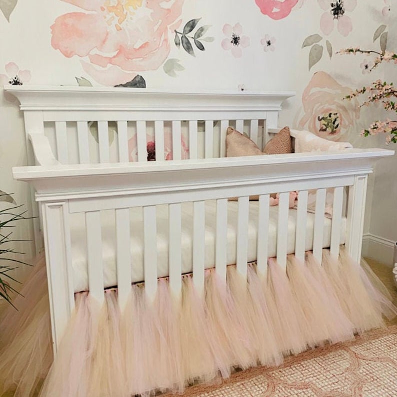 light pink tulle crib skirt