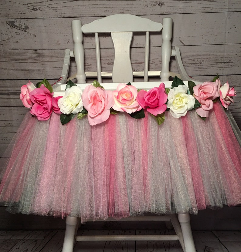 Pink Mint And Ivory High Chair Tutu Alice In Wonderland Highchair Skirt Pink Mint And Ivory 1st Birthday Girls First Birthday Decor