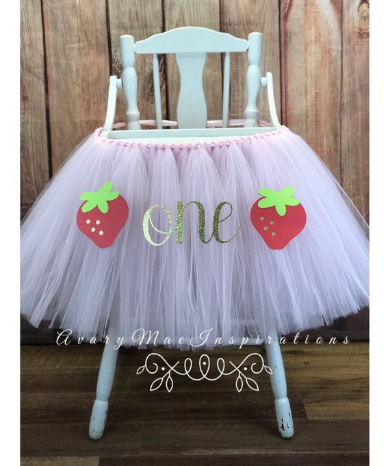 Strawberry High Chair Tutu, Highchair Tutu, First Birthday High Chair