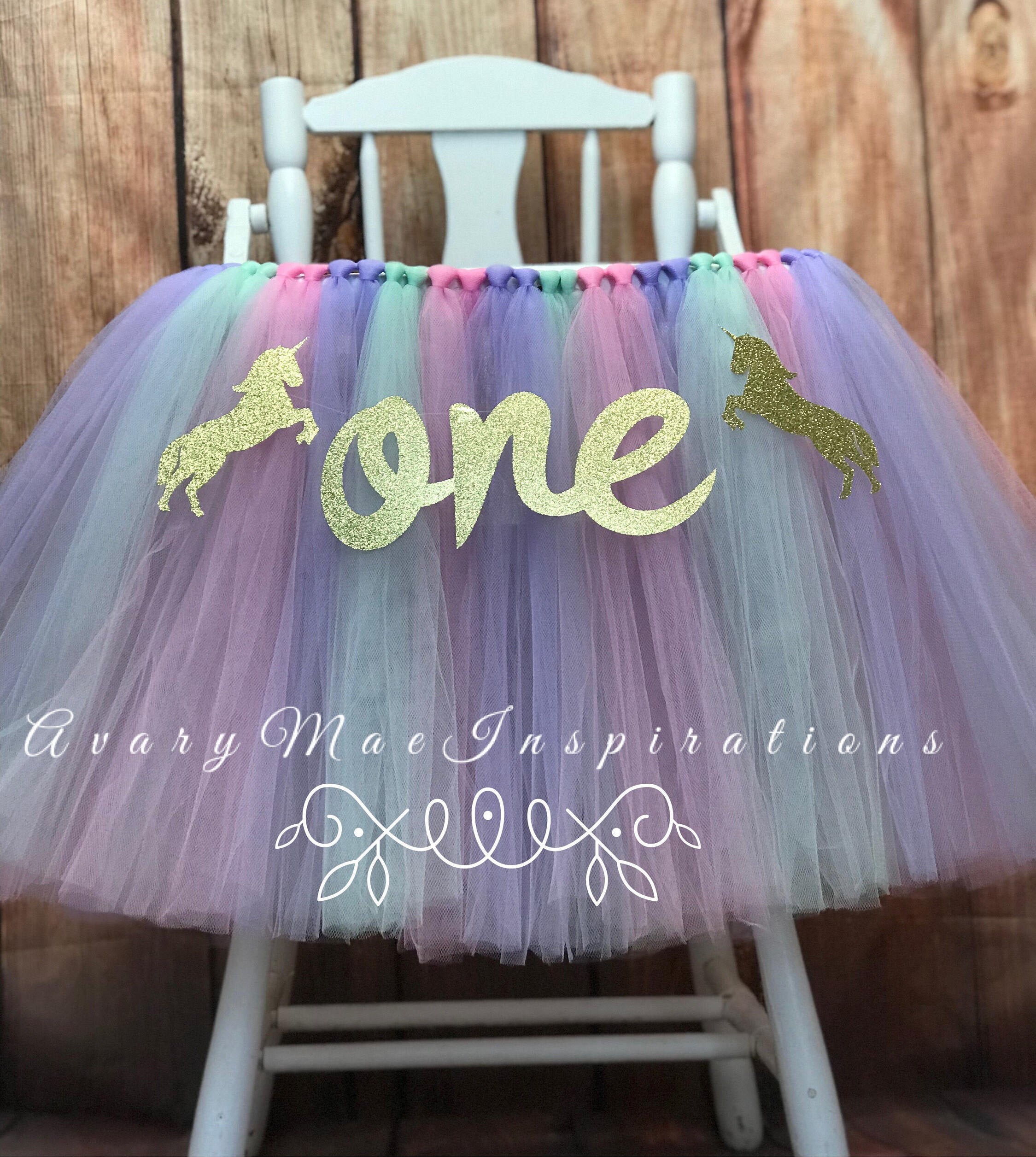 Unicorn Smash Cake High Chair Tutu Unicorn High Chair Tutu Etsy
