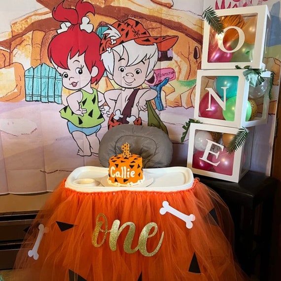 High Chair Tutu, Pebbles First Birthday, Yabba Dabba Smash Cake Party Decor, Flintstones Highchair Banner, Girls 1st Birthday, ANY COLORS! Il_570xn