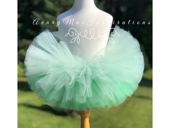Mint Ombre Girls Tutu, Mint Infant Tutu, Mint Toddler Tutu, Mint Baby Tutu, Mint Fluffy Tutu, Newborn Tutu, Smash Cake Photo Shoot Il_570xn