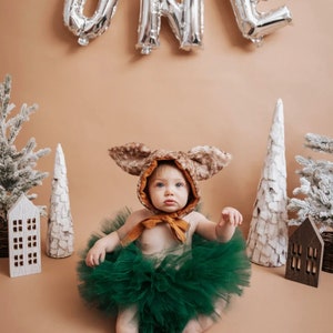 Hunter Green Girls Tutu, Infant Tutu, Toddler Tutu, Baby Tutu, Newborn Fluffy Tutu, Smash Cake Photo Shoot, Custom Girls Birthday Tutu image 2